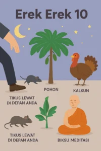 Erek Erek 10 bergambar kelenteng, kelabang, orang rileks, panjat pohon, menyelam, kelapa dan bir dengan tabel angka 2D 3D 4D versi SIBAYAKTOTO