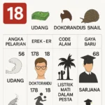 Erek Erek 18 dengan simbol kode alam listrik mati dalam pesta, udang, pohon aren, bekicot dan sosok sarjana sebagai petunjuk angka togel 2D 3D 4D