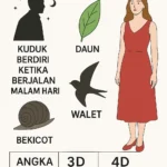 Erek Erek 19 dengan simbol kode alam kuduk berdiri ketika berjalan malam hari, bekicot, daun, burung walet dan perempuan bergaun merah sebagai petunjuk angka togel 2D 3D 4D