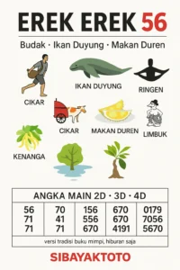 Erek Erek 56 dengan kode alam tanaman padi kena banjir, pohon rambe, pelarian udang serta gaya baru jangkrik dan wanita sihir sebagai petunjuk angka togel 2D 3D 4D.