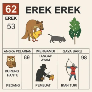 Erek Erek 62 dengan kode alam musang tangkap ayam dan pohon turi serta angka pelarian burung hantu dan pembuat pedang, gaya baru ikan mus dan prajurit sebagai petunjuk angka togel 2D 3D 4D.
